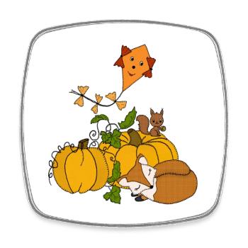 10_Kuerbis_im_Herbst - Square fridge magnet - white - Front