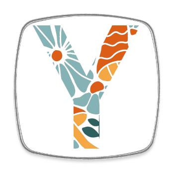 Geschenkidee für Buchstaben und groovige Blumen - Viereckiger Kühlschrankmagnet - Weiß - Vorne
