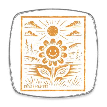 Tournesol Nature - Magnet carré - blanc - Devant