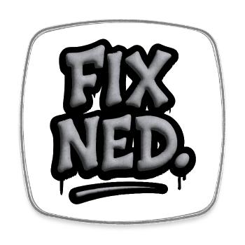 Fix Ned – Wienerisch Dialekt Spruch aus Österreich - Viereckiger Kühlschrankmagnet - Weiß - Vorne