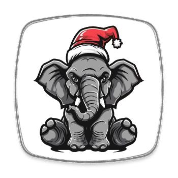 Mammoth Christmas - Square fridge magnet - white - Front