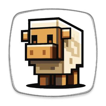 Block Sheep – Sweet Pixel Sheep - Square fridge magnet - white - Front