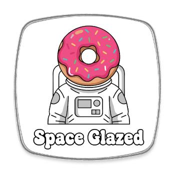 Donut Astronaut in All Space Glazed - Square fridge magnet - white - Front