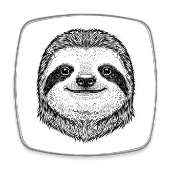 Sloth - Square fridge magnet - white - Front