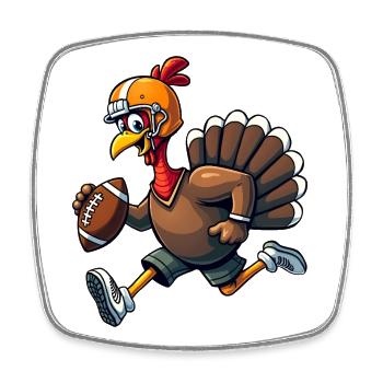 Thanksgiving Football Truthahn - Viereckiger Kühlschrankmagnet - Weiß - Vorne