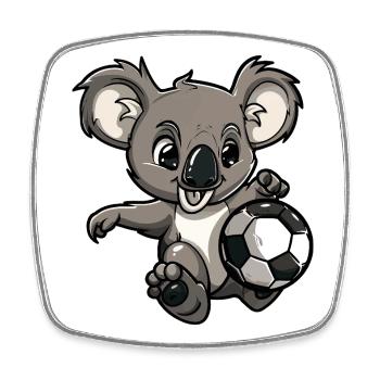 Koala Fußball Comic - Viereckiger Kühlschrankmagnet - Weiß - Vorne
