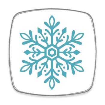 Schneeflocke | Berg | Skifahren | Snowboarden - Viereckiger Kühlschrankmagnet - Weiß - Vorne