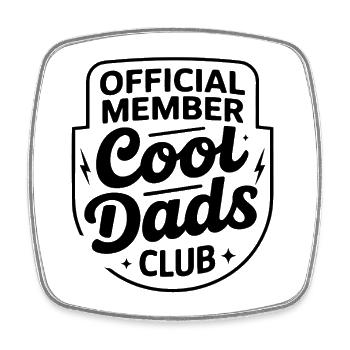 Official Member – Cool Dads Club - Square fridge magnet - white - Front