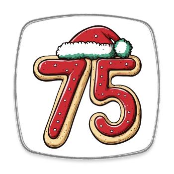 75 Number Biscuit Christmas - Square fridge magnet - white - Front