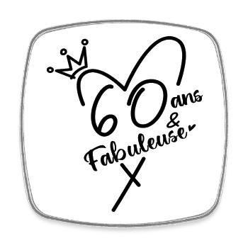 60 Years and Fabulous Wife Birthday Gift - Square fridge magnet - white - Front
