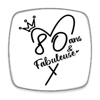 80 Years and Fabulous Wife Birthday Gift - Square fridge magnet - white - Front