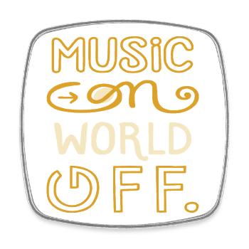 Music on Word Off - Music Fans top Design - Square fridge magnet - white - Front