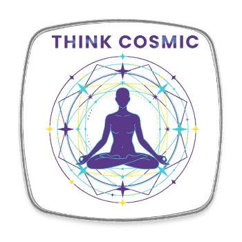 Kosmische Meditation - Viereckiger Kühlschrankmagnet - Weiß - Vorne