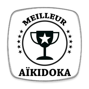 Bestes Aikido – Aikido - Viereckiger Kühlschrankmagnet - Weiß - Vorne