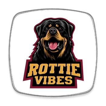 Rottweiler Kopf Rottie Vibes - Viereckiger Kühlschrankmagnet - Weiß - Vorne