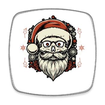 Gothic Santa Skull Christmas - Square fridge magnet - white - Front