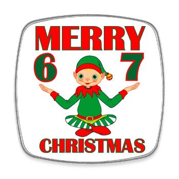 Elf 6–7 Vibes – WEIHNACHTEN (Inspiriert vom 6- - Viereckiger Kühlschrankmagnet - Weiß - Vorne