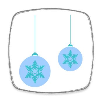 Winter Snowflakes Balls - Square fridge magnet - white - Front