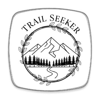 Trail Seeker – Naturpfad Edition - Viereckiger Kühlschrankmagnet - Weiß - Vorne