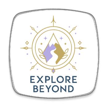 Explore Beyond Kompass - Viereckiger Kühlschrankmagnet - Weiß - Vorne