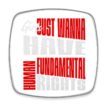 Women's Rights Fundamental Rights Layout - Square fridge magnet - white - Front