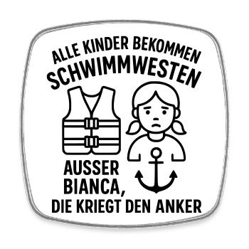 alle kinder witze bianca anker - Viereckiger Kühlschrankmagnet - Weiß - Vorne