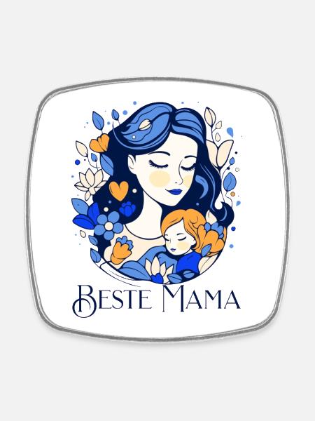 Beste Mama - Viereckiger Kühlschrankmagnet - Weiß
