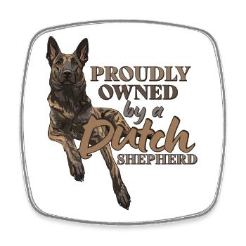 Dutch Shepherd – Dutchie - Viereckiger Kühlschrankmagnet - Weiß - Vorne