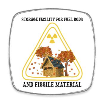 Stockage du bois dans le panneau de protection contre les radiations - Magnet carré - blanc - Devant