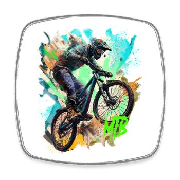 MTB bike - Square fridge magnet - white - Front