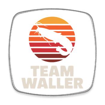 Team Waller Wels angeln Sportfischer  - Viereckiger Kühlschrankmagnet - Weiß - Vorne