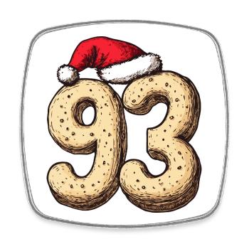 Noël du Cookie Numéro 93 - Magnet carré - blanc - Devant