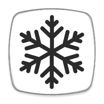 Geometrische Schneeflocke  - Viereckiger Kühlschrankmagnet - Weiß - Vorne
