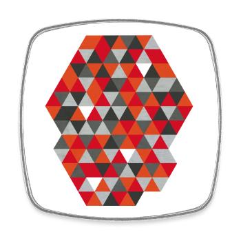Geometrisches Hexagon Geometric Triangles  - Viereckiger Kühlschrankmagnet - Weiß - Vorne