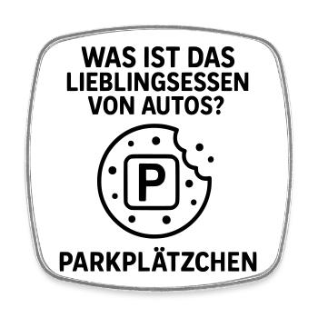 parkplätzchen witz autofahrer kekse - Viereckiger Kühlschrankmagnet - Weiß - Vorne