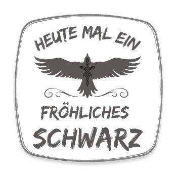 Heute mal ein fröhliches Schwarz-Rabe Krähe Gothic - Viereckiger Kühlschrankmagnet - Weiß - Vorne