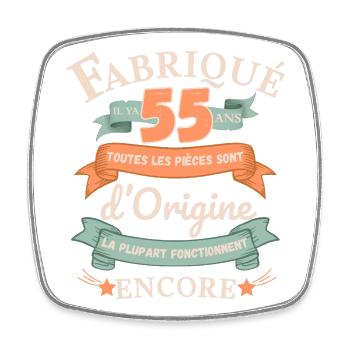 Made 55 Years Ago Original Parts - Square fridge magnet - white - Front
