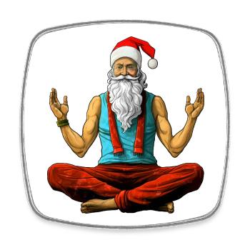 Méditation Yogi de Noël - Magnet carré - blanc - Devant