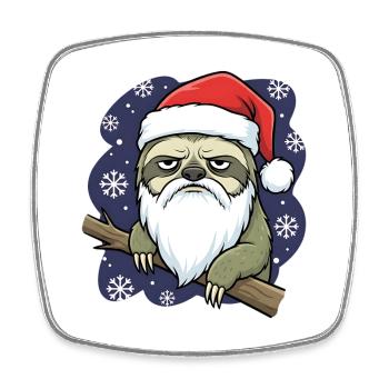 Lustiger Weihnachts Faultier Santa Grumpy - Magnet carré - blanc - Devant