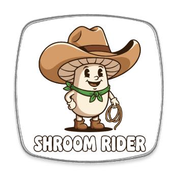 Shroom Rider Cowboy Mushroom - Viereckiger Kühlschrankmagnet - Weiß - Vorne