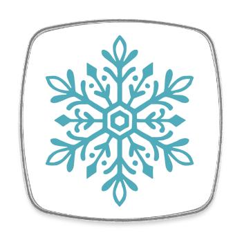 Flocon de neige | Montagne  | Ski | Snowboard - Magnet carré - blanc - Devant