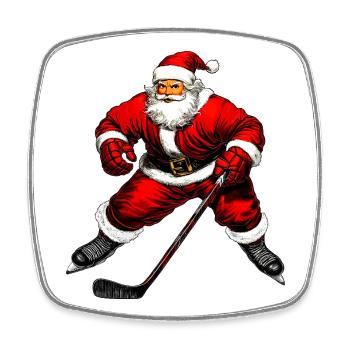 Weihnachten Eishockeyspieler - Square fridge magnet - white - Front