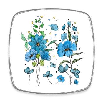 Blue Flower, Flower Lover - Square fridge magnet - white - Front