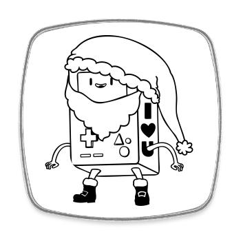 Dessin vectoriel SVG SVG de robots de Noël mignon - Magnet carré - blanc - Devant