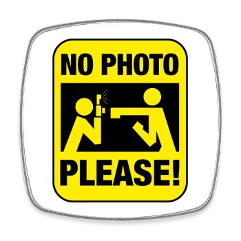 No Photos Please! - Square fridge magnet - white - Front