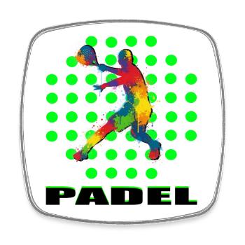Padel - Magnet carré - blanc - Devant