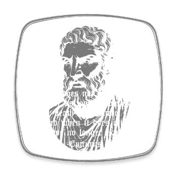 Epicurus Death Gothic Quote - Square fridge magnet - white - Front