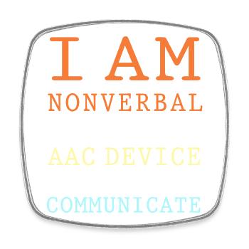 AAC Communication SLP Sign Language - Square fridge magnet - white - Front