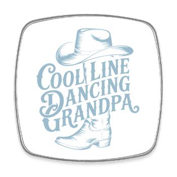 Cool Line Dancing Grandpa - Square fridge magnet - white - Front