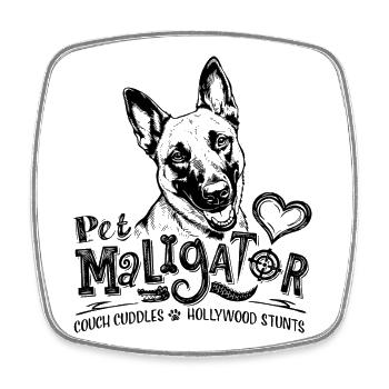 Belgian Malinois - Pet Maligator - Square fridge magnet - white - Front